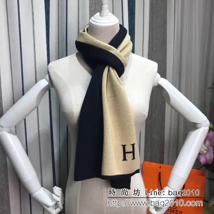 HERMES愛馬仕原單出口招牌男款羊絨圍巾 LLWJ6256